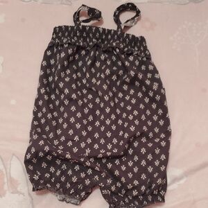 Baby Girl Carters Black Floral Romper Shorts